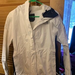 White North face rain jacket